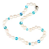 Elegant Freshwater Pearl & Blue Pearl Necklace